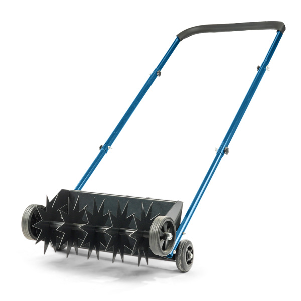 19in Push Spike Aerator, Heavy Duty Rolling Lawn Aerator, Rotary Spike Lawn Aerator, Manual Aeration Equipment with U-shaped Handle, for Lawn Garden Yard Grass Aeration-1