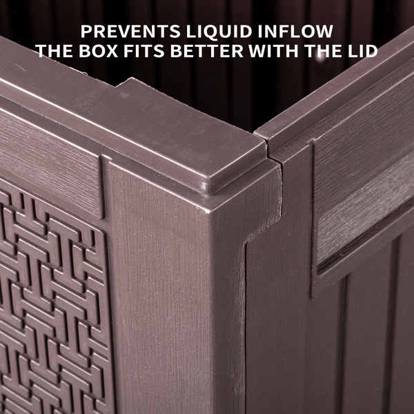 90gal  Outdoor Garden Plastic Storage Deck Box Chest Tools Cushions Toys Lockable Seat-2