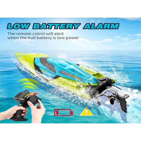 4DRC S2 4DRC Fast RC Boat For Pools And Lakes,Remote Control Boat With LED Lights,2.4GHz High Speed RC Racing Boats For Lakes, Low Battery Alarm,logistics Is Randomly Dispatched By UPS,USPS And FEDEX-3