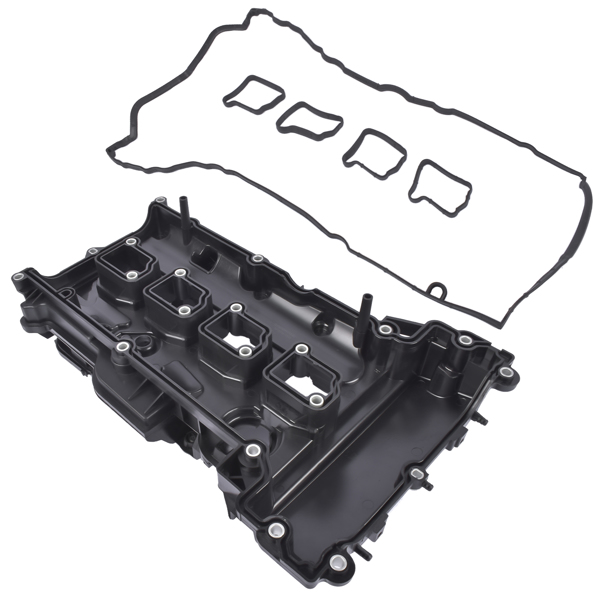 Black Pastic Engine Valve Cover with Gasket Fit for Mercedes-Benz C250 SLK250 2012-2015 1.8L L4 2710101730-4