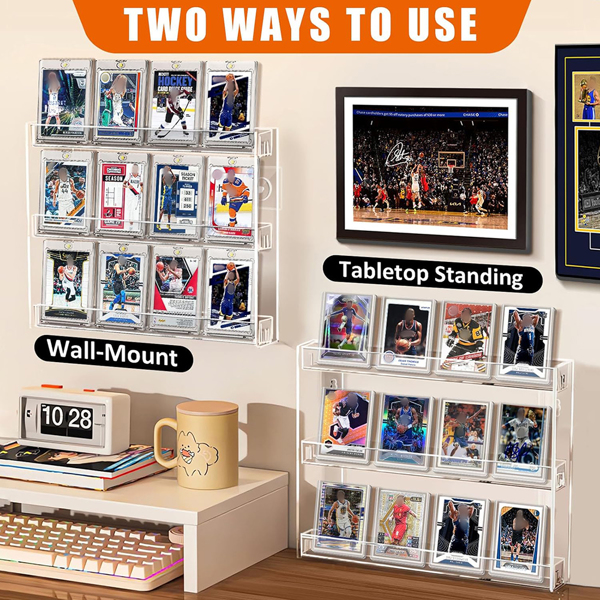 3 Tier Wall Floating Shelf Set DIY Mount Storage Book Acrylic Display Rack-20