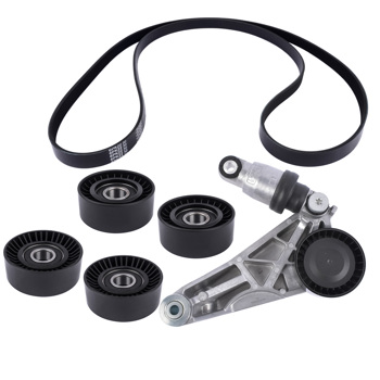 正时套装 6Pcs Drive Belt Kit W/ Tensioner & Idler Pulleys For 2012-2018 Jeep Wrangler JK 3.6L 04627038AA 4627041AA 