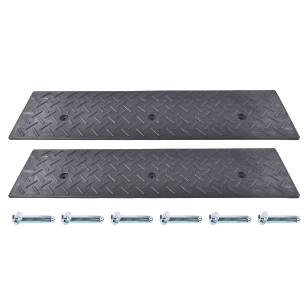 汽车坡道 Pair 3 Tons Driveway Ramp Car Slope Ramp w/ bolts for Parking Lots Shed Entrances Driveways Garages-1