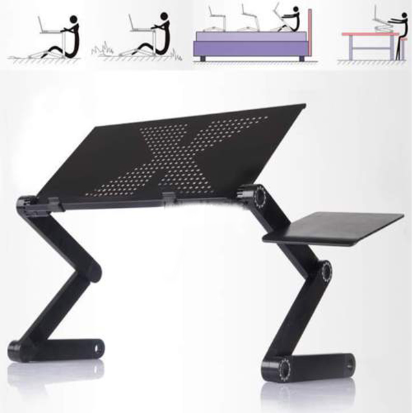 48 x 26cm Portable Home Use Assembled Folding Table Black-2