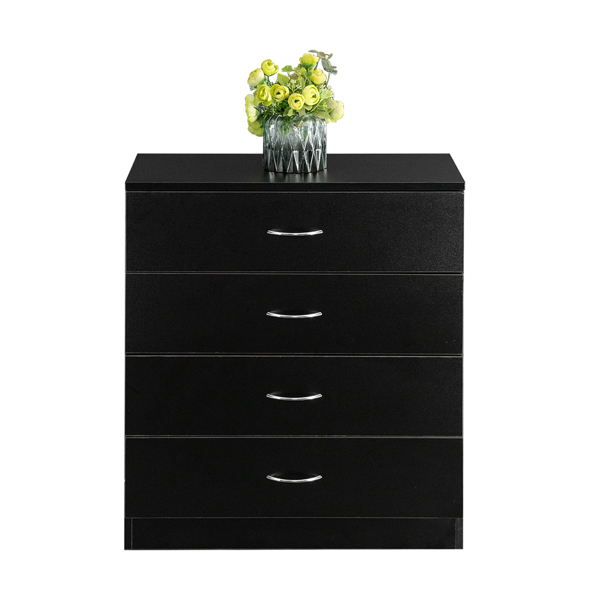 Modern Simple 4-Drawer Dresser Black-2