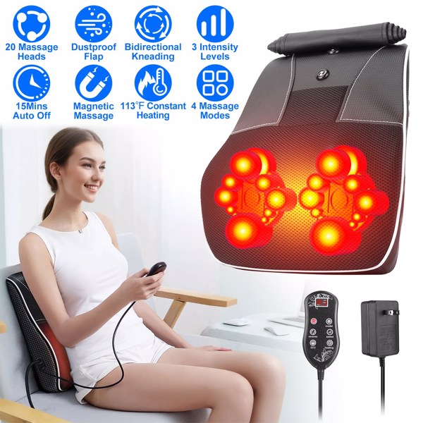 Back Massager with Heat 3D Kneading Massage Pillow Relaxing massage Full Body Massager for Back Neck Waist Arm Abdomen Calf-1