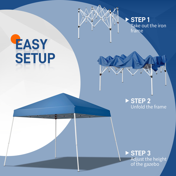 8*8ft Portable Home Use Waterproof Folding Tent Blue-5