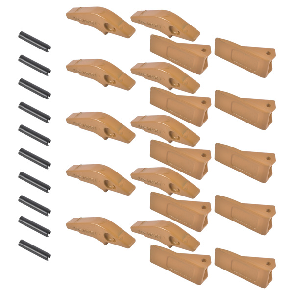 Weld-on Flush Mount L2520N-2AH Bucket Shanks 2A Bucket Teeth with Pins Fit for Many Small Backhoe Mini Excavator and Tractor Buckets 10 Packs-5