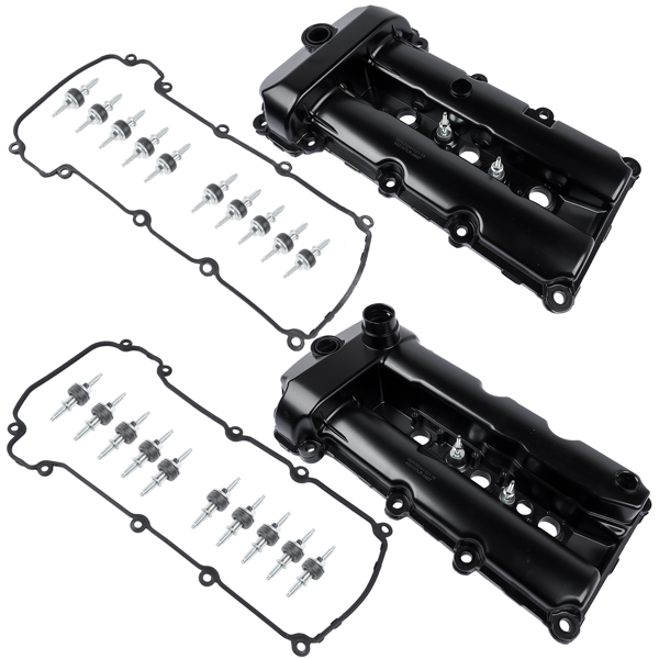 Pair Aluminum Engine Valve Cover Left & Right with Gasket Replacement for Jaguar S-Type 3.0L 2002-2008 C2C38781 C2S48786-3