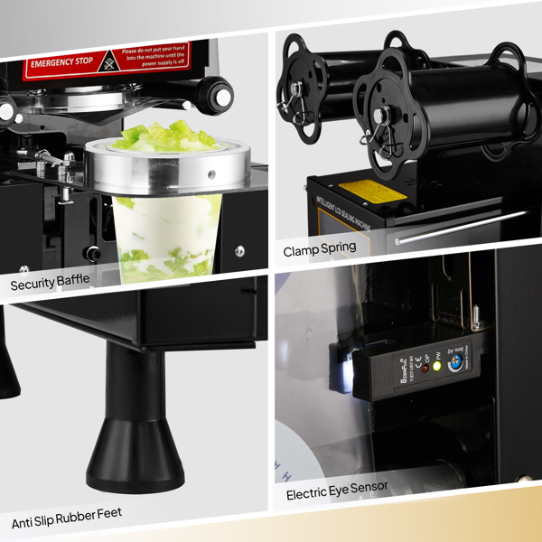 Cup Sealing Machine, Full Automatic Cup Sealer Machine 88/89/90/95mm, Electric Boba Cup Sealing Machine 500-600 Cups/H with LCD Control Panel for Bubble Milk Tea -5
