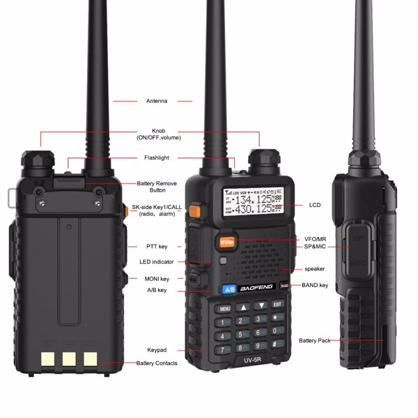 BAOFENG Radio Portable Walkie Talkie UV-5R, Handheld Ham Radio Long Range  High Power, Rechargeable Two-Way Radio for Hiking Hunting Camping Road Trip Survival Outdoor Adventures,-2
