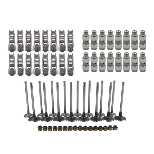 气门套装 16x Intake Exhaust Rocker Arms Lifters+16x Valves For VW Jetta Passat Audi 2.0 022109423D 06E109417P 06D109611H-4
