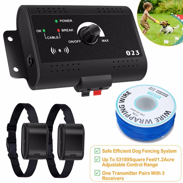 Electric Dog Fence System Pet Tone Shock Boundary Containment Water Resistant Collar Receiver For Small Medium Large Dog-5
