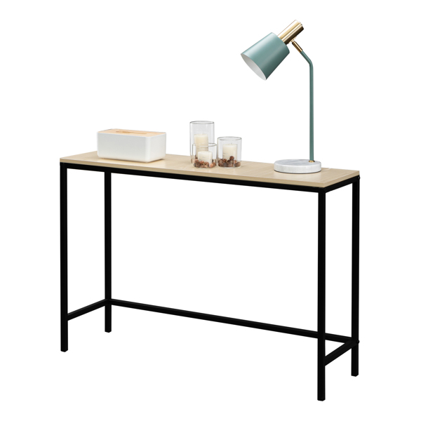 Industrial Style Porch Table Single Layer Light Walnut Color Triamine Board-13