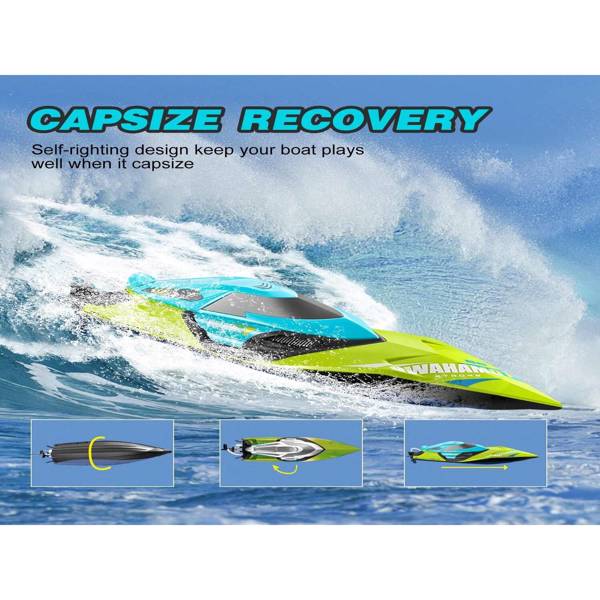 4DRC S2 4DRC Fast RC Boat For Pools And Lakes,Remote Control Boat With LED Lights,2.4GHz High Speed RC Racing Boats For Lakes, Low Battery Alarm,logistics Is Randomly Dispatched By UPS,USPS And FEDEX-7