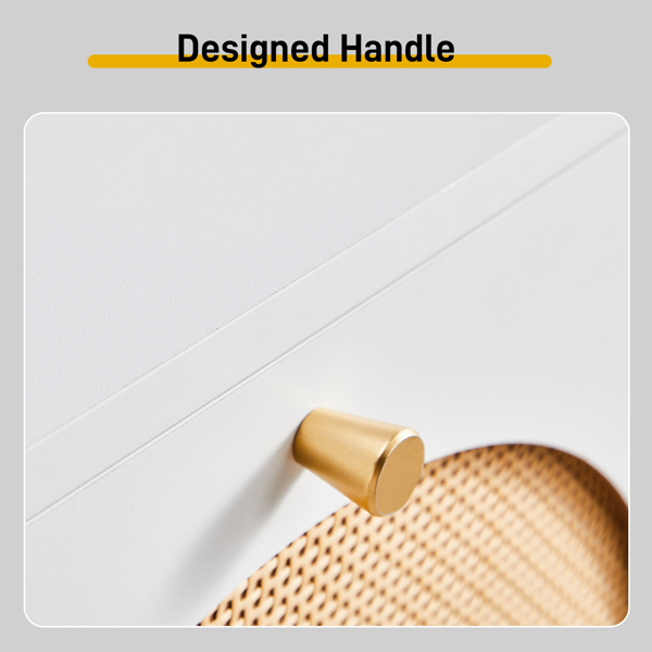 2 dump buckets with high-leg arched rattan shoe cabinet particle board + plastic rattan 54*24*98cm white frame + original wood rattan surface + white high-leg shoe cabinet-5