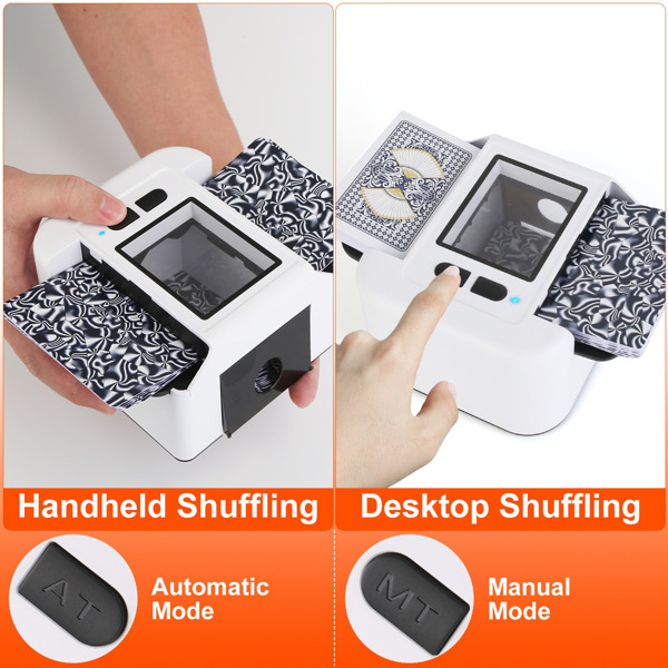 Automatic Card Shuffler Electric 2-Deck – One-Press 2-Second Shuffle, Clear View Window, Quiet 70 dB, 2 000 mAh Rechargeable, Works with Standard & Specialty Cards, Perfect for Family & Party Games-3