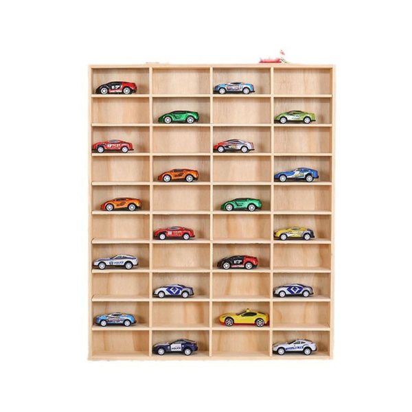 Wooden 1/64 Scale Toy Car Hot Diecast Wheels Matchbox Display Case Storage Gift-5
