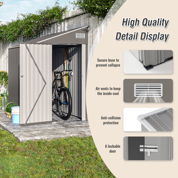 Campcraft Optional two-color storage shed, single hinge door, solid structural design, good ventilation, surface with protective film, and suitable for various scenarios-8