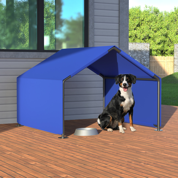 Dog Shade Shelter Outdoor Tent for Small Medium Dogs, Waterproof Sun Protection Pet House for Dogs, Small Animals and Livestock, Blue -10