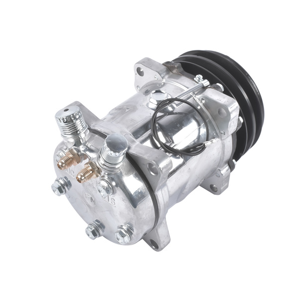 12V Air Condition Compressor w/Clutch Replacement for Sanden 508 2-Groove V-Belt Pulley HC5001C-7