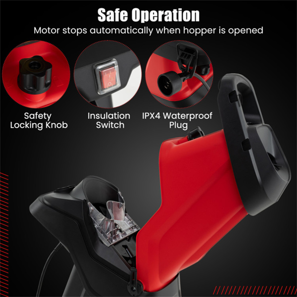 ﻿  15 Amp Electric Wood Chipper - 4000 RPM, 1.77" Max Diameter, 15:1 Reduction Rate with 12-Gallon Collection Bag, Red-4