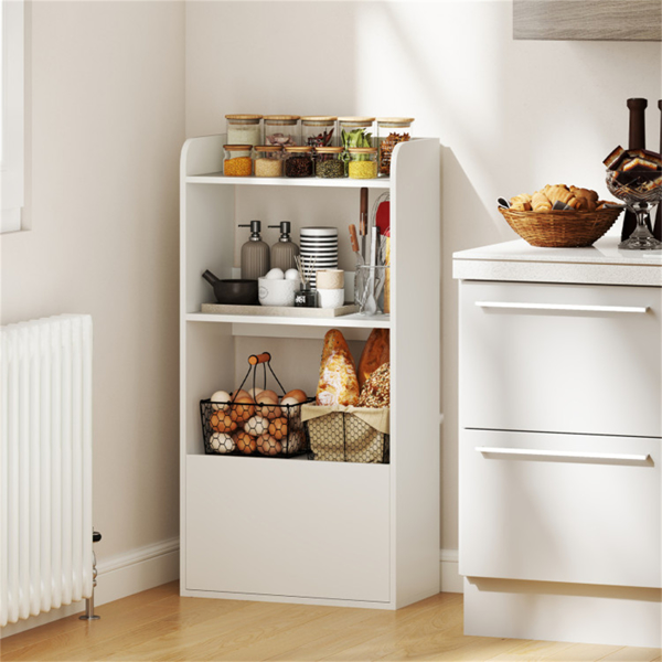 White Freestanding Bookshelf with 3-Tier Shelf -8