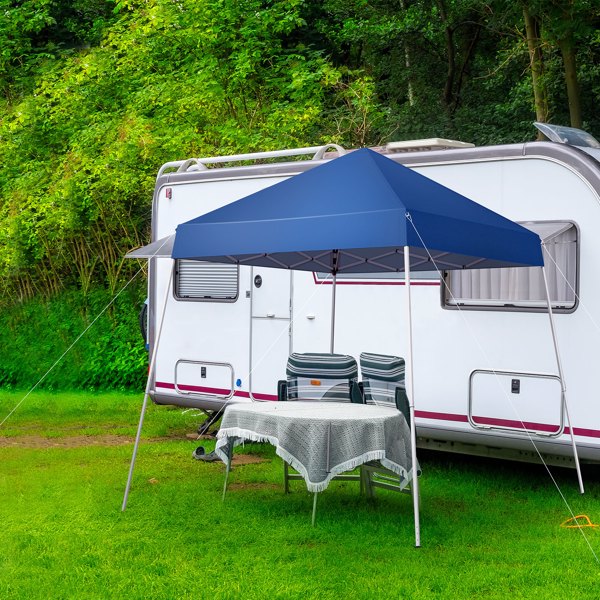 2.4 x 2.4m Portable Home Use Waterproof Folding Tent Blue-14