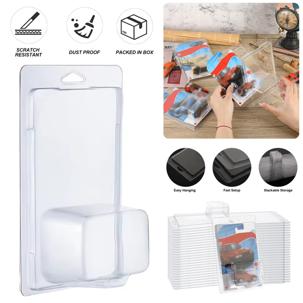 20PCS Clear Protector Cases Model Car Clamshell Cases Display Case Clear-3