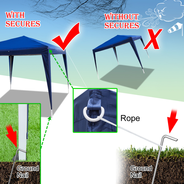 8*8ft Portable Home Use Waterproof Folding Tent Blue-97