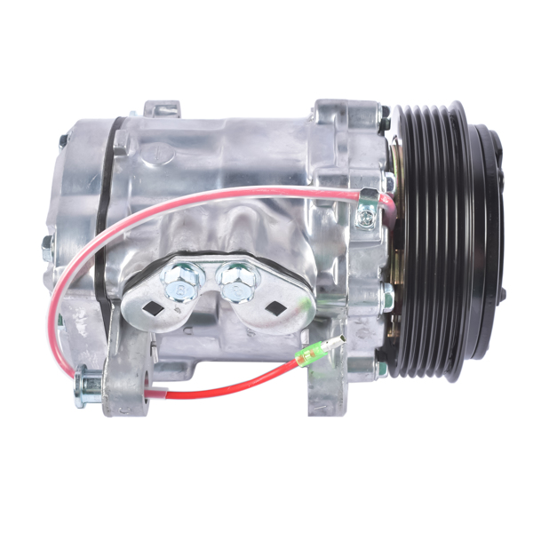 A/C Compressor with 6-Groove Pulley Fits for Sanden SD7 Style Serpentine Belt HC5005BK HRC55824-BK-1