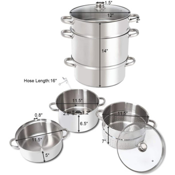 11夸脱不锈钢榨汁机水果蔬菜榨汁机锅 （amazon shipping-发货，WALMART禁止销售）周末不发货
