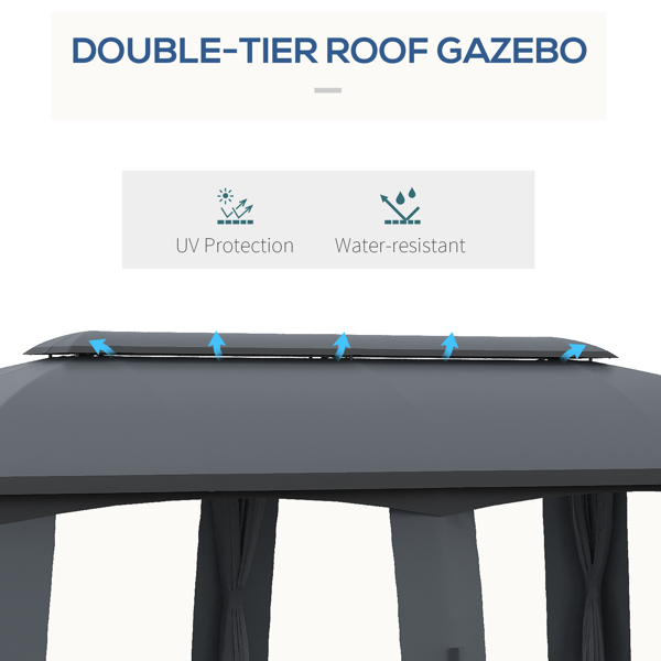 13ft x 13ft Patio Gazebo-Gray-AS ( Amazon Shipping)（Prohibited by WalMart）-7