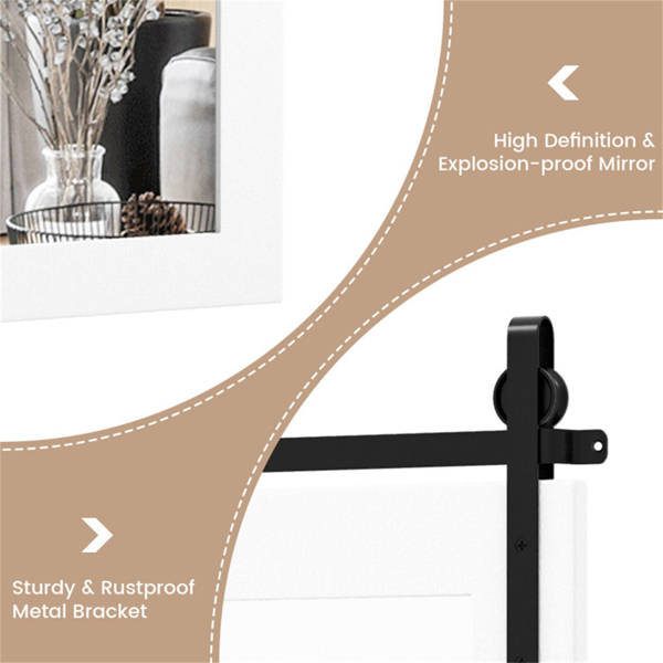 30" x22" Natural Wall Mount Mirror with Wood Frame （ WALMART禁止销售）-4