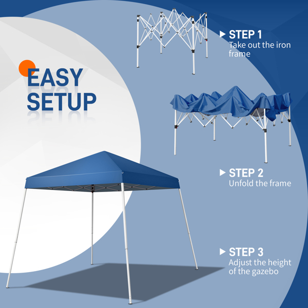 2.4 x 2.4m Portable Home Use Waterproof Folding Tent Blue-6