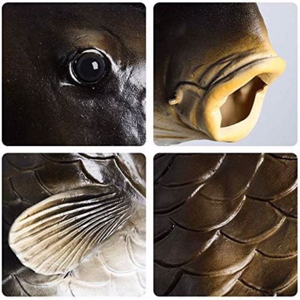 万圣节搞怪面具真实厂家直销金鱼动物头鱼面具 fish mask 黑色鱼头-8