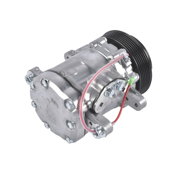 A/C Compressor with 6-Groove Pulley Replacement for Sanden SD7 Style Serpentine Belt Mini HC5005C-3