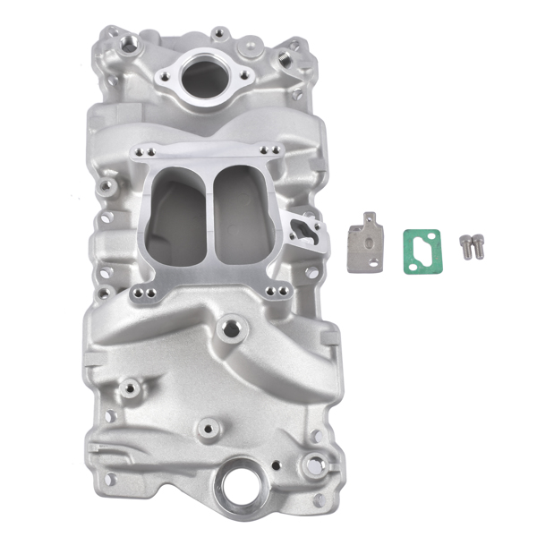 2104 Front Dual Plane Intake Manifold Fits for Small Block Chevy SBC 262-400 V8 1987-1995-2