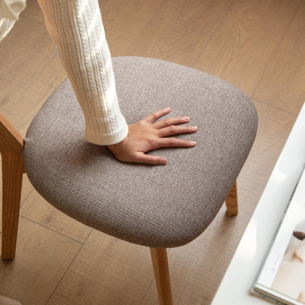 (Set of 4 pcs) Dining Chair Wooden FAS Grade Oak Natural Wood Made in North America 100% Dirt-free Wood Chair Solid Chair Table Chair Wooden Living Room Chair Simple And Natural 47.5 * 55.5 * 78cm -11