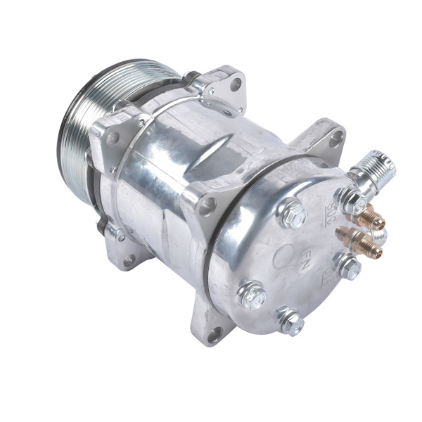 12V A/C Air Conditioning Compressor w/Clutch Replacement for Sanden 508 8-Groove Serpentine Pulley HC5004C-5