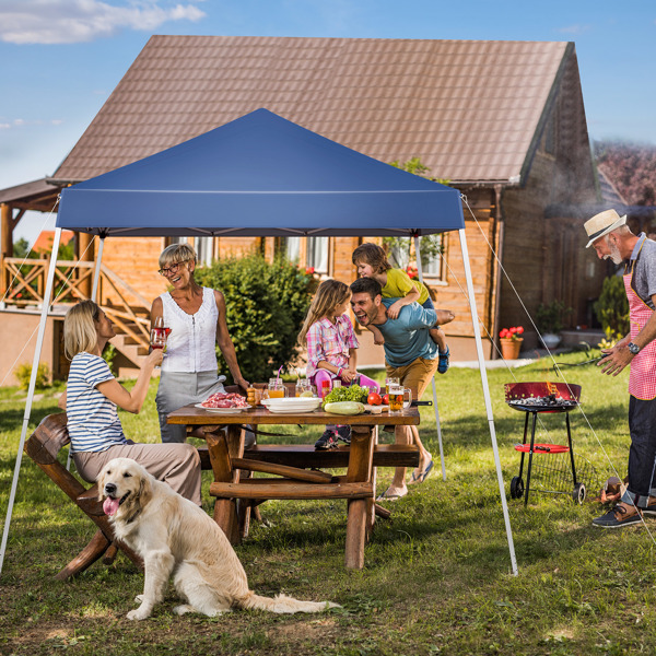 2.4 x 2.4m Portable Home Use Waterproof Folding Tent Blue-19