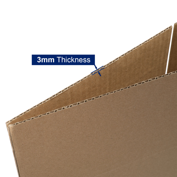 50 pieces, 16" x 12" x 8" (40.6x30.5x20.3cm) thickness 3mm corrugated cardboard box, brown paper color-4