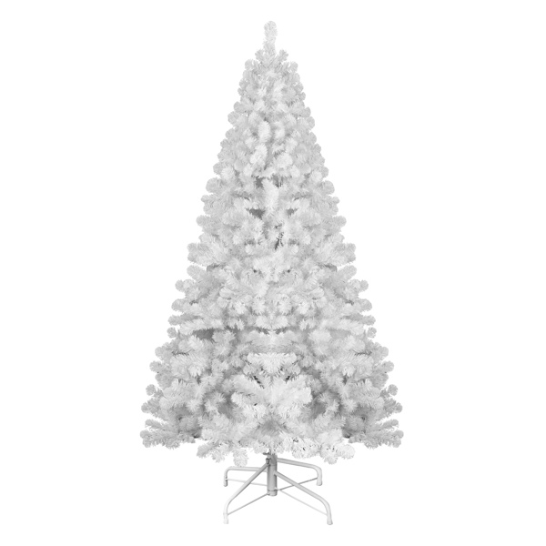 Artificial 8ft White Christmas Tree with 1430PVC Mixed Branch Tips,Green,Hinged Premium & Foldable Base for Indoor Holiday Decorating-8