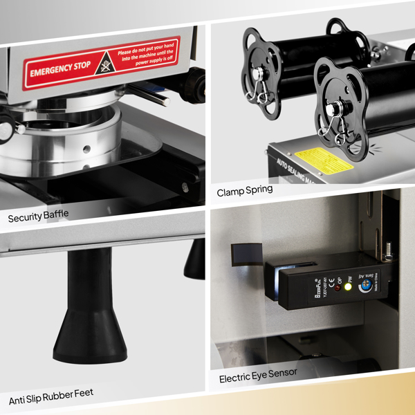 Cup Sealing Machine, Fully Automatic Cup Sealer Machine, Electric Cup Sealing Machine with LCD Intelligent Display for Bubble Milk Tea Coffee, 500-650 Cups/H, 88/89/90/95 mm Cup, Silver -4