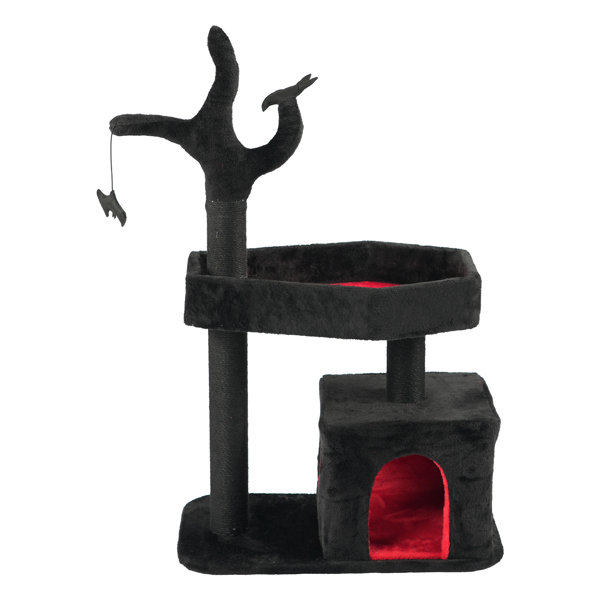 44.5" Heavy Duty Gothic Cat Tree Large Cat Tower Cat Tree for Indoor Cats Spacious Cat Condo Coffin for Large Cats Scratching Posts Hanging Ball Pet Activities Platform Cat Furniture-1