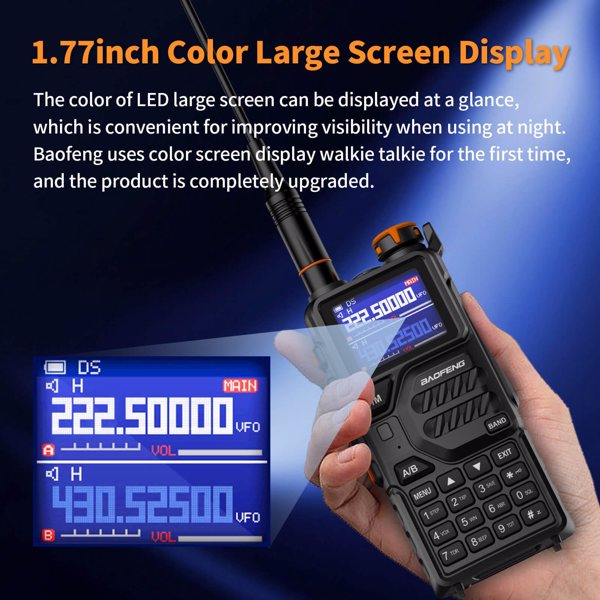 BAOFENG Radio Walkie Talkies K5PLUS Ham Radio Long Range Handheld Rechargeable Two Way Radio 10W(Upgrade of UV-5R) with NOAA, 999 Channels, Copy Frequency, USB-C Charginng, Emergency Radios Audio prod-10