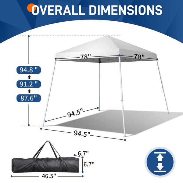 2.4 x 2.4m Portable Home Use Waterproof Folding Tent White-7