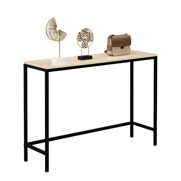 Industrial Style Porch Table Single Layer Light Walnut Color Triamine Board-12