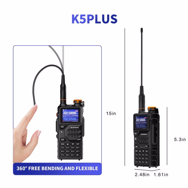 宝峰 K5plus 10w 双频对讲机  黑色 一个装 -5