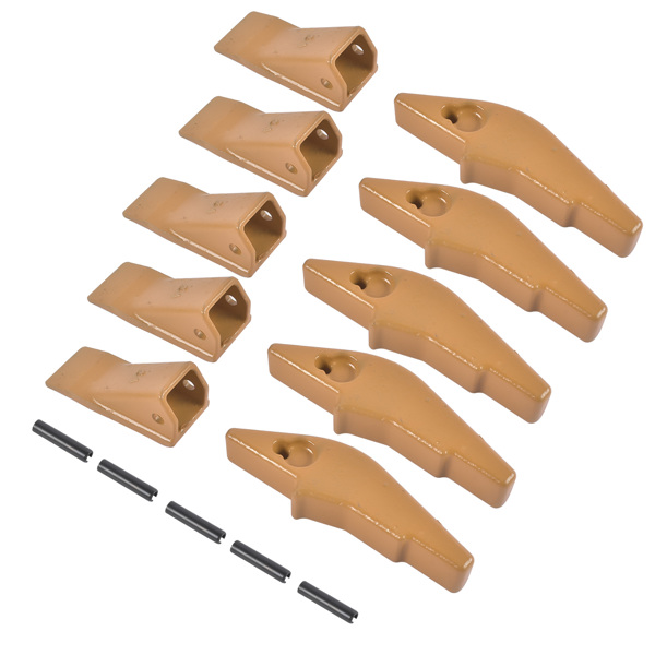 Weld-on Flush Mount L2520N-2AH Bucket Shanks 2A Bucket Teeth with Pins 5 Packs Fit for Many Small Backhoe Mini Excavator and Tractor Buckets-4